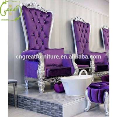 2019 antique salon pedicure spa chair luxury white high back throne pedicure chair