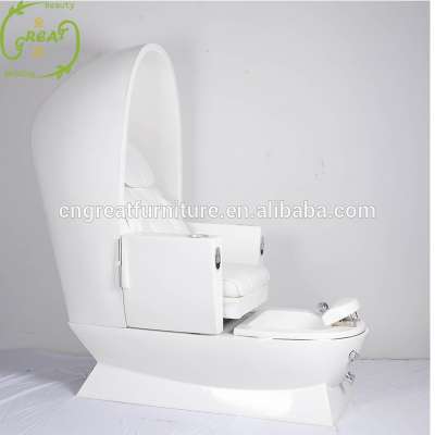 2019 white high back luxury throne egg shaped pedicure spa chair