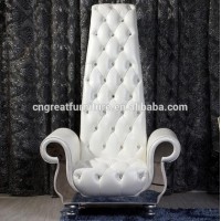 white Luxury throne Spa Chair Pedicure Chair with round sink and platform