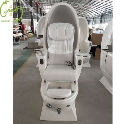 Great Foshan Factory Wholesale New Design Cheap Kneading Device Massage White Egg Shaped Pedicure Chair Glass Bowl With Jet Pump